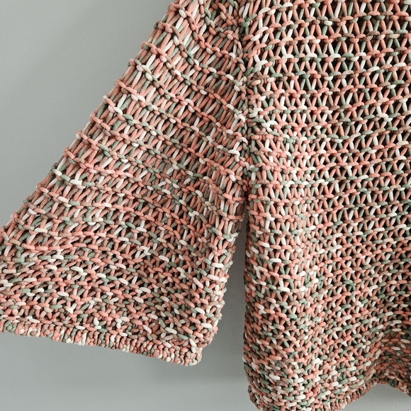 Anthropologie Moth Salina Open Knit Crochet Top Medium Beachy Bohemian - Picture 6 of 12